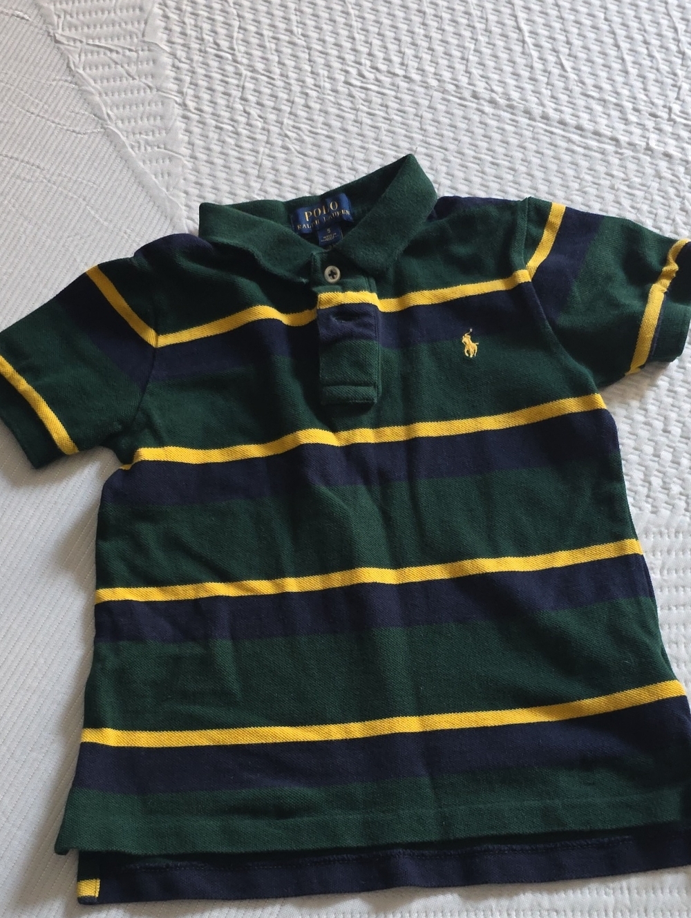 Polo by Ralph Lauren Green, Navy & Yellow Striped Kids Polo